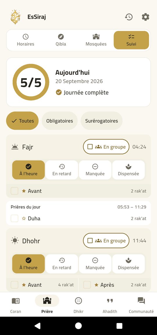 Journal de prière — Quatre appuis, et la journée est écrite.