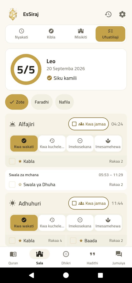 Kumbukumbu ya sala — Miguso minne, na siku imeandikwa.
