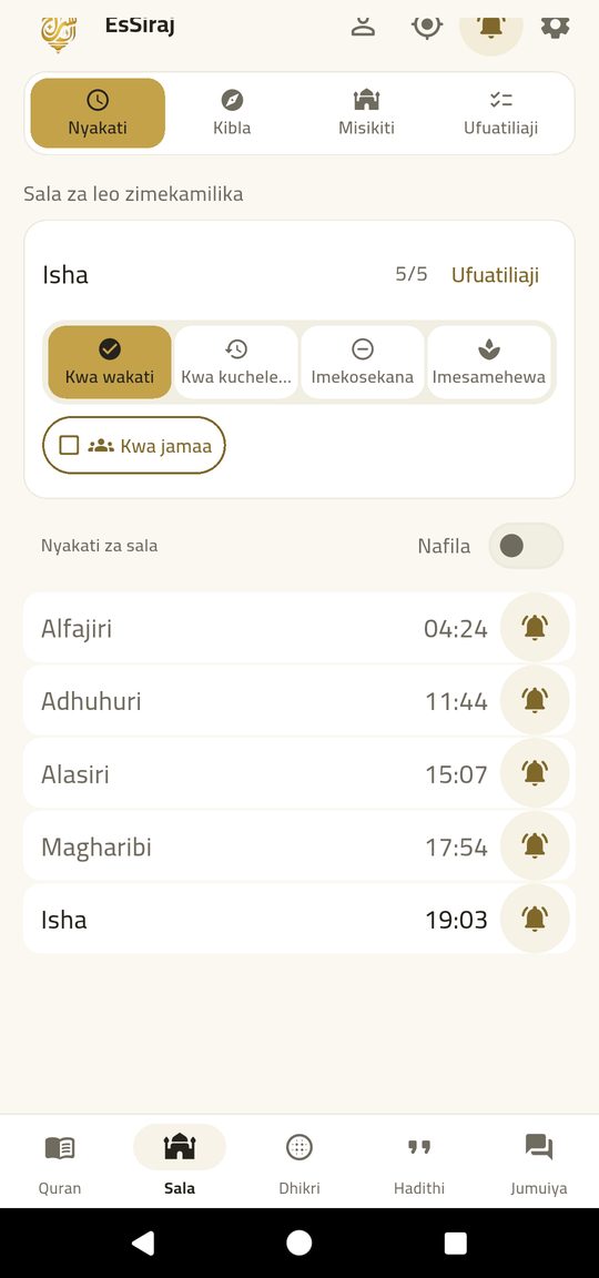Sunna na nawafil — Kila sala, pamoja na inayoitangulia na kuifuata.
